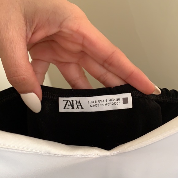 Zara black and white satin dress - Picture 4 of 5